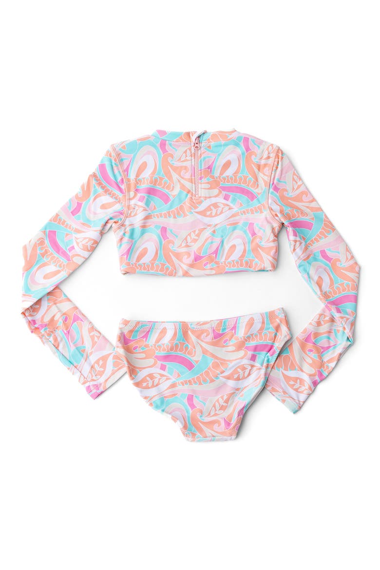 Kids' Two-Piece Long Sleeve Swimsuit, Alternate, color, PINK MULTI