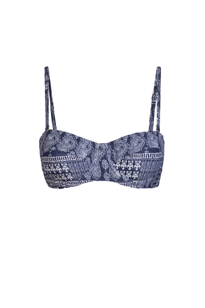 Nellie Underwire Balconette Bikini Top, Main, color, Tivara Patchwork