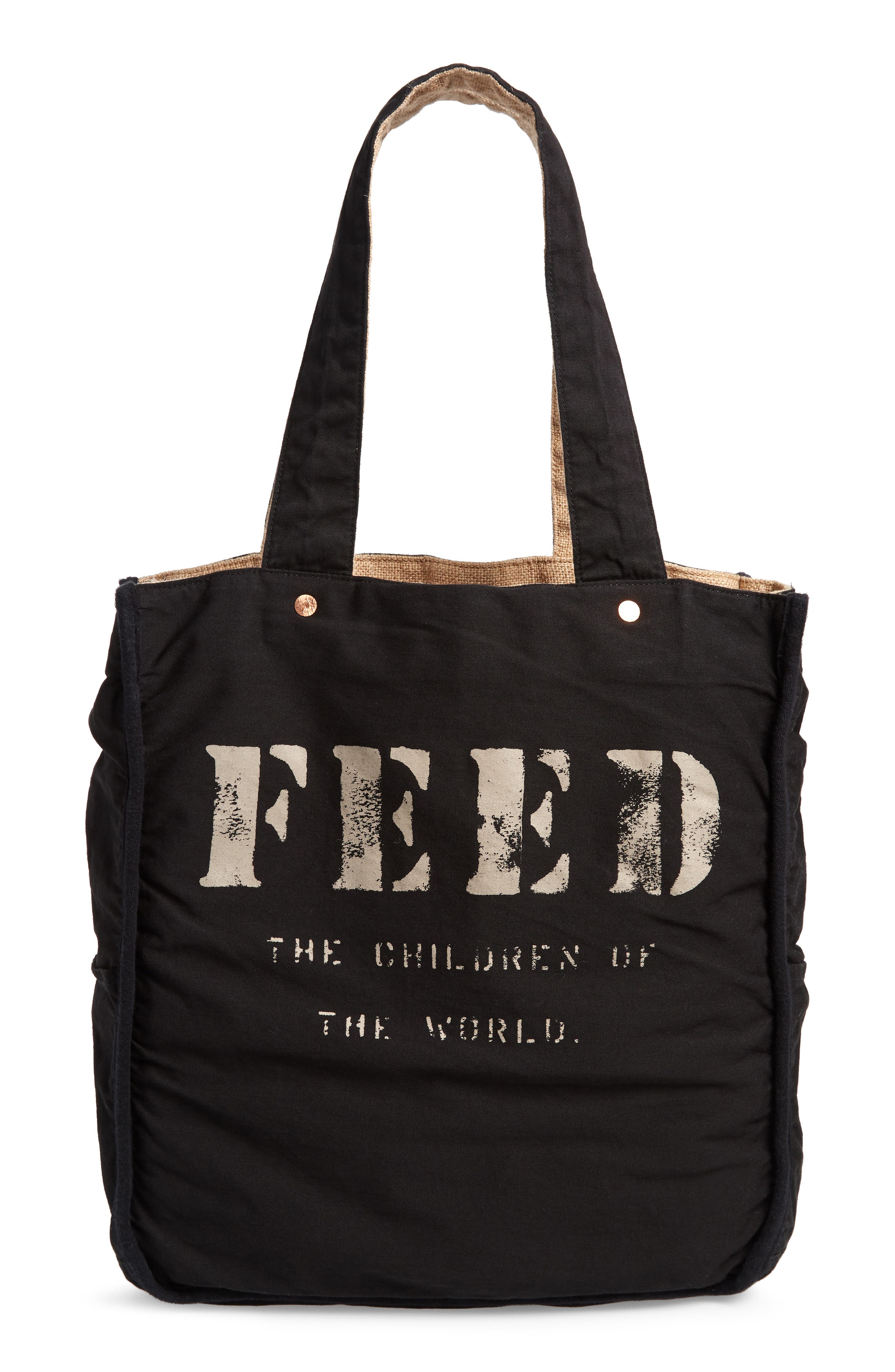 FEED 1 Bag Burlap Tote, Main, color, 