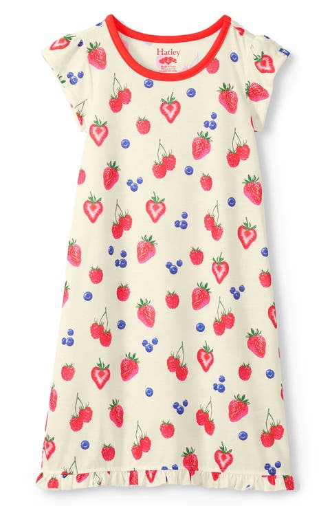 Kids' Summer Berries Ruffle Hem Nightgown (Little Kid & Big Kid)