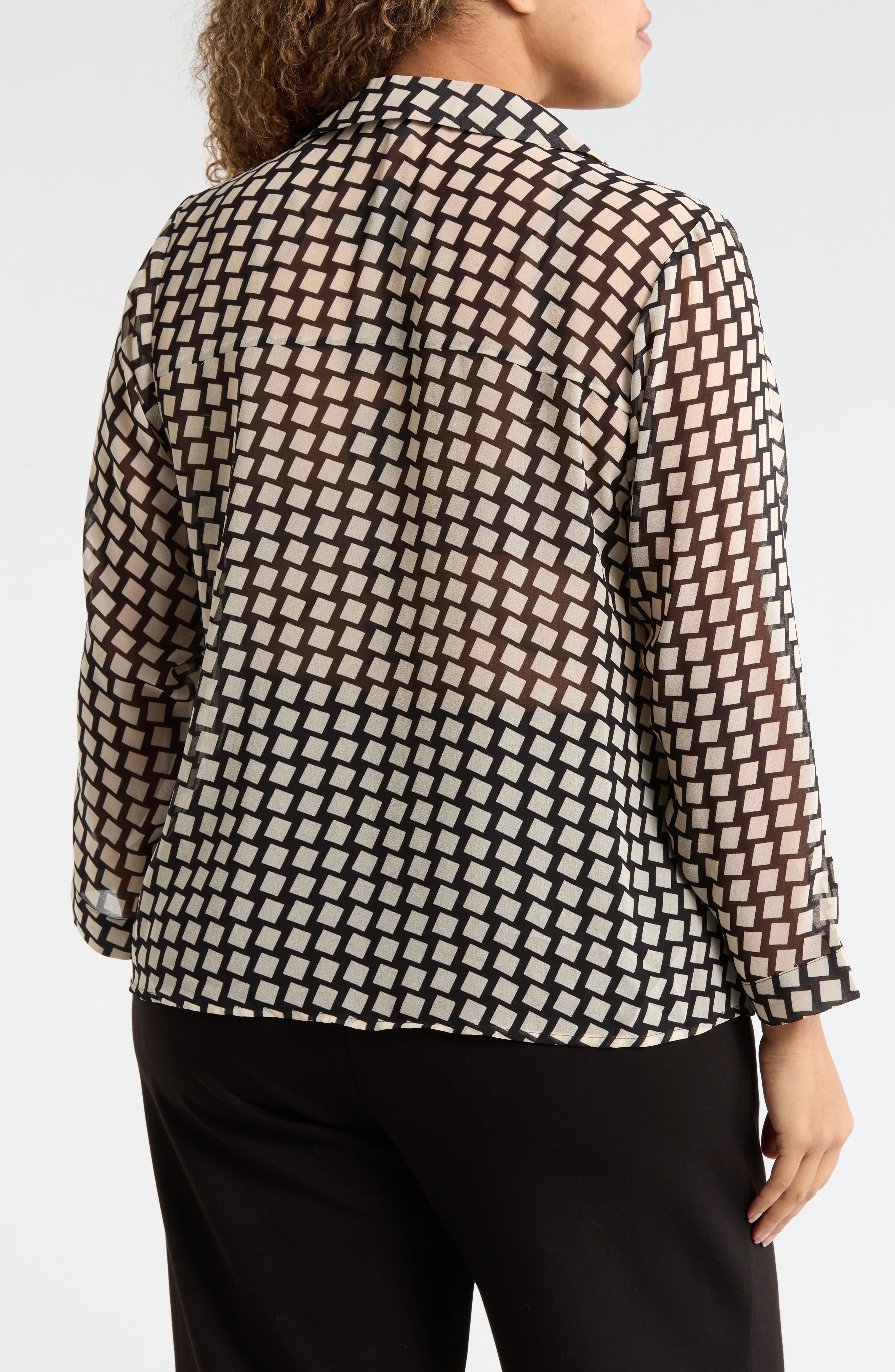 Long Sleeve Crop Utility Button-Up Shirt - image 2