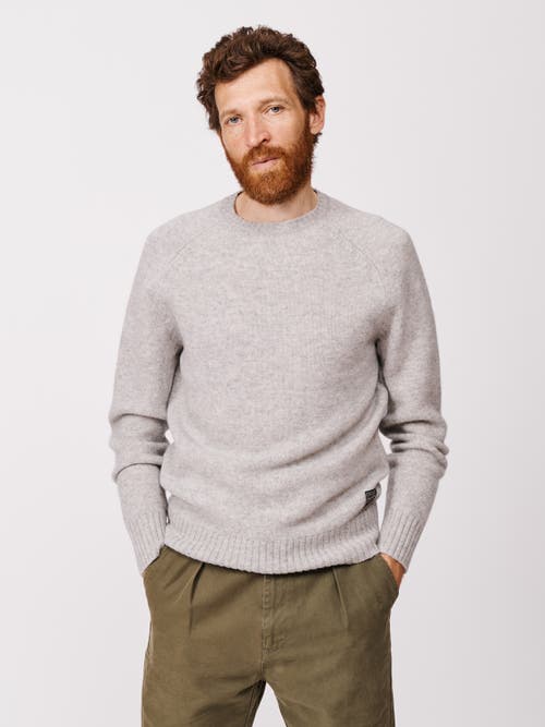 Aubin Prestwick Shetland Crew Neck Sweater In Silver