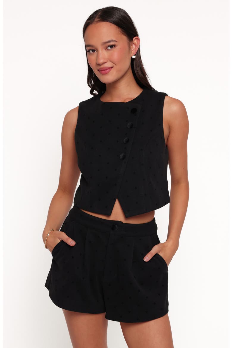 Rumi 2-Piece Vest & Shorts Set, Alternate, color, BLACK
