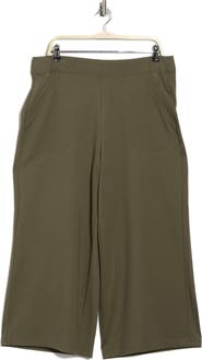 MAX STUDIO Ponte Knit Crop Wide Leg Pants