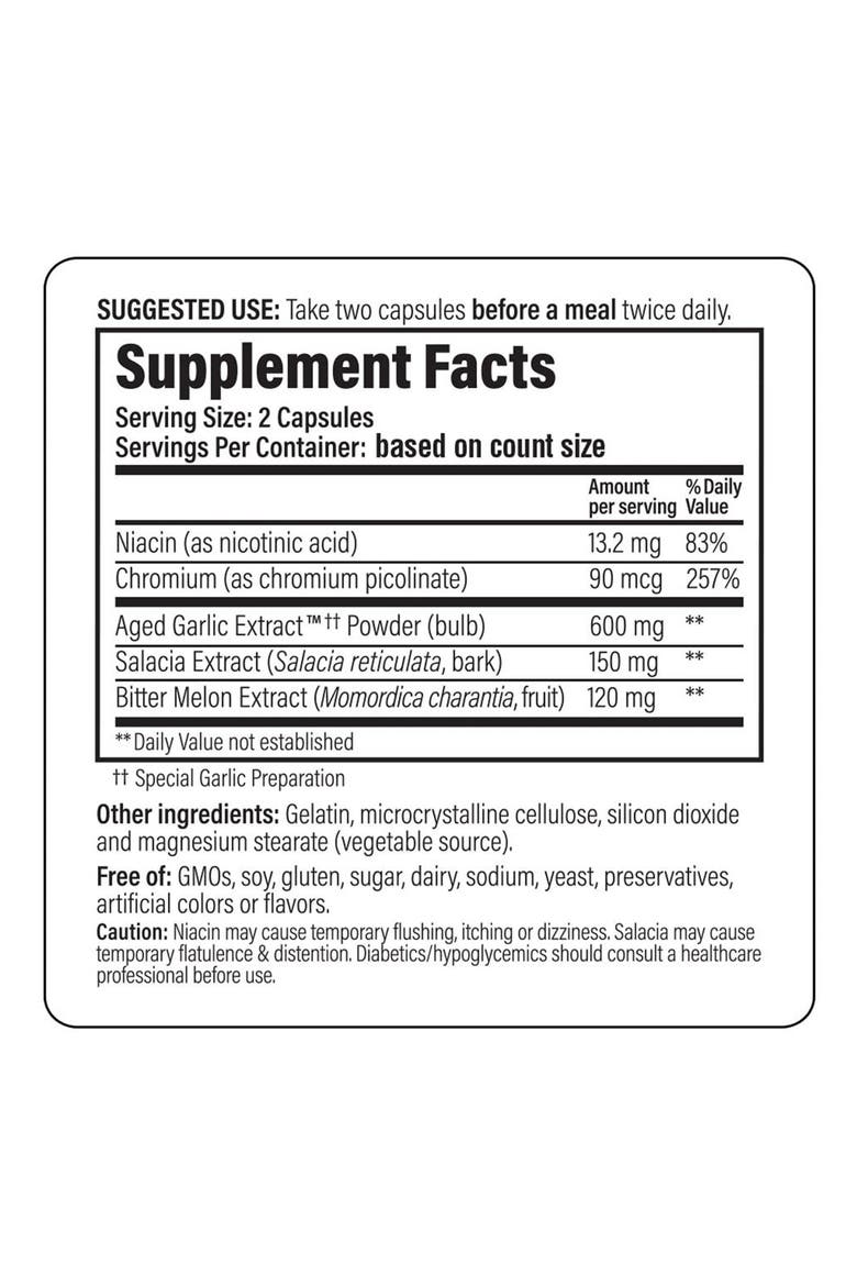 Aged Garlic Extract Formula 112, Blood Sugar Balance, 100 Capsules, Alternate, color, None