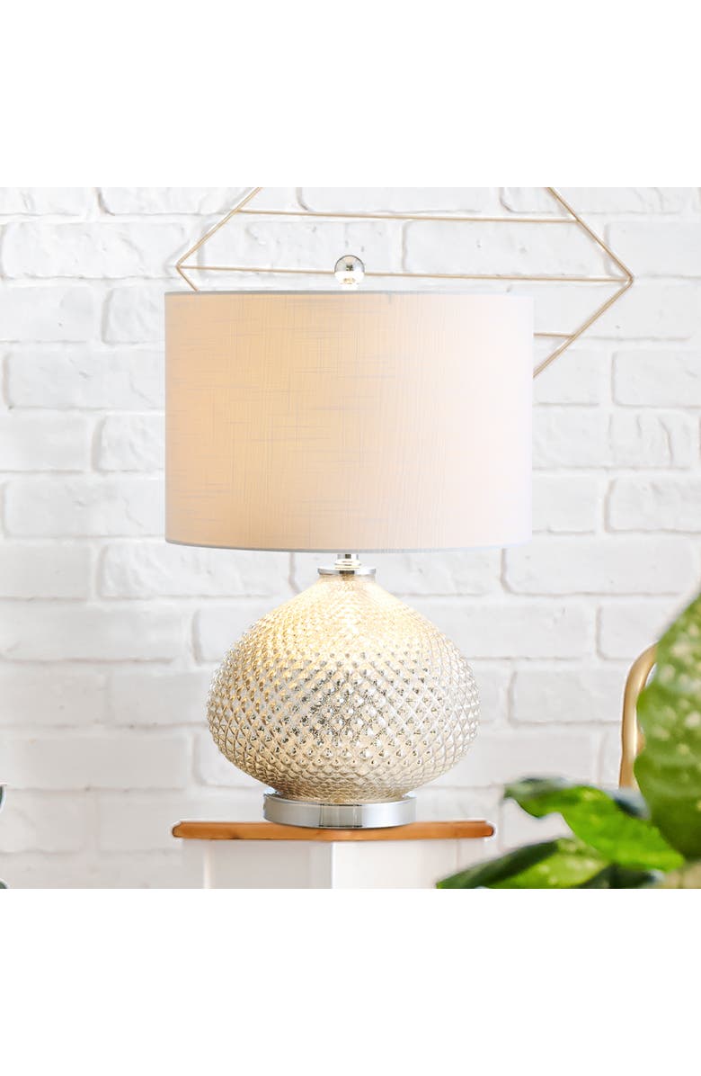 JONATHAN Y Ames LED Glass Table Lamp, Main, color, Mercury Silver