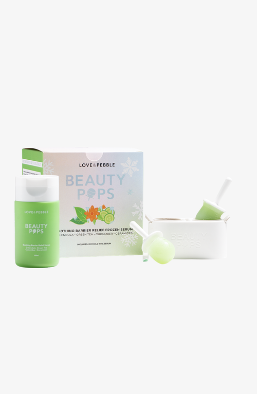 Love And Pebble Beauty Pops Soothing Barrier Frozen Serum Kit In Light Green