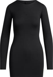SKIMS Smooth Layers Crewneck Long Sleeve Minidress