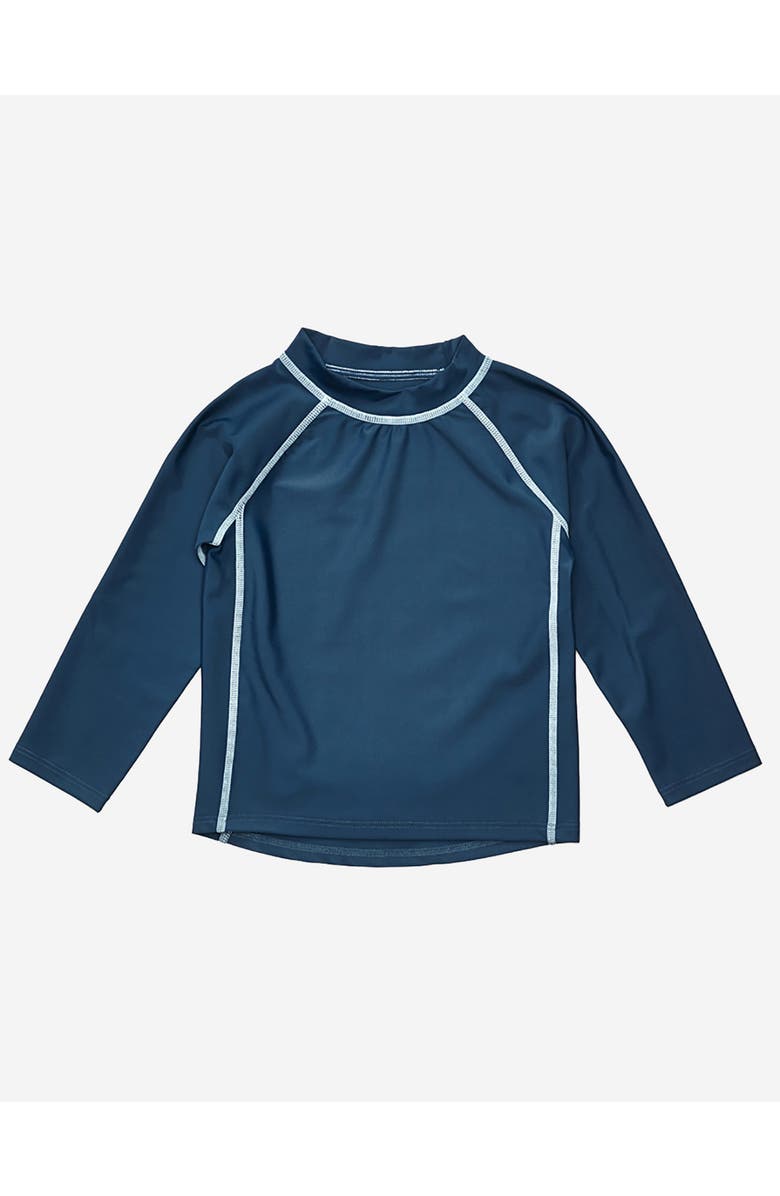Leveret Kids Long Sleeve Rash Guard, UPF 50+ Swim Shirt, Main, color, Navy