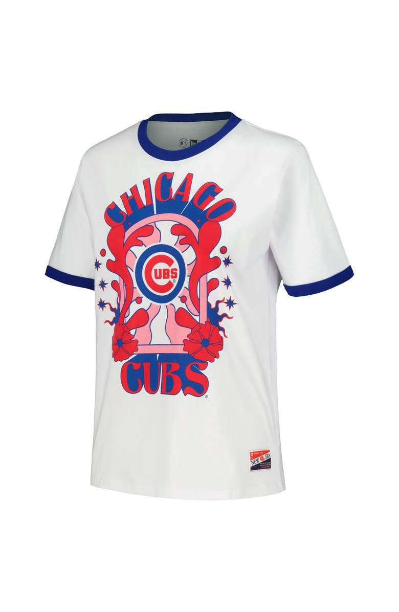 New Era Women's New Era White Chicago Cubs Oversized Ringer T-Shirt, Alternate, color, 