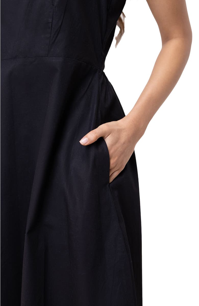 Reistor Cross-back Midi Dress, Alternate, color, Black