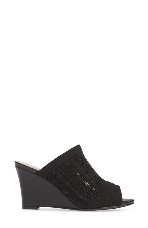 Lauren Lorraine Martha Wedge Slide Sandal In Black