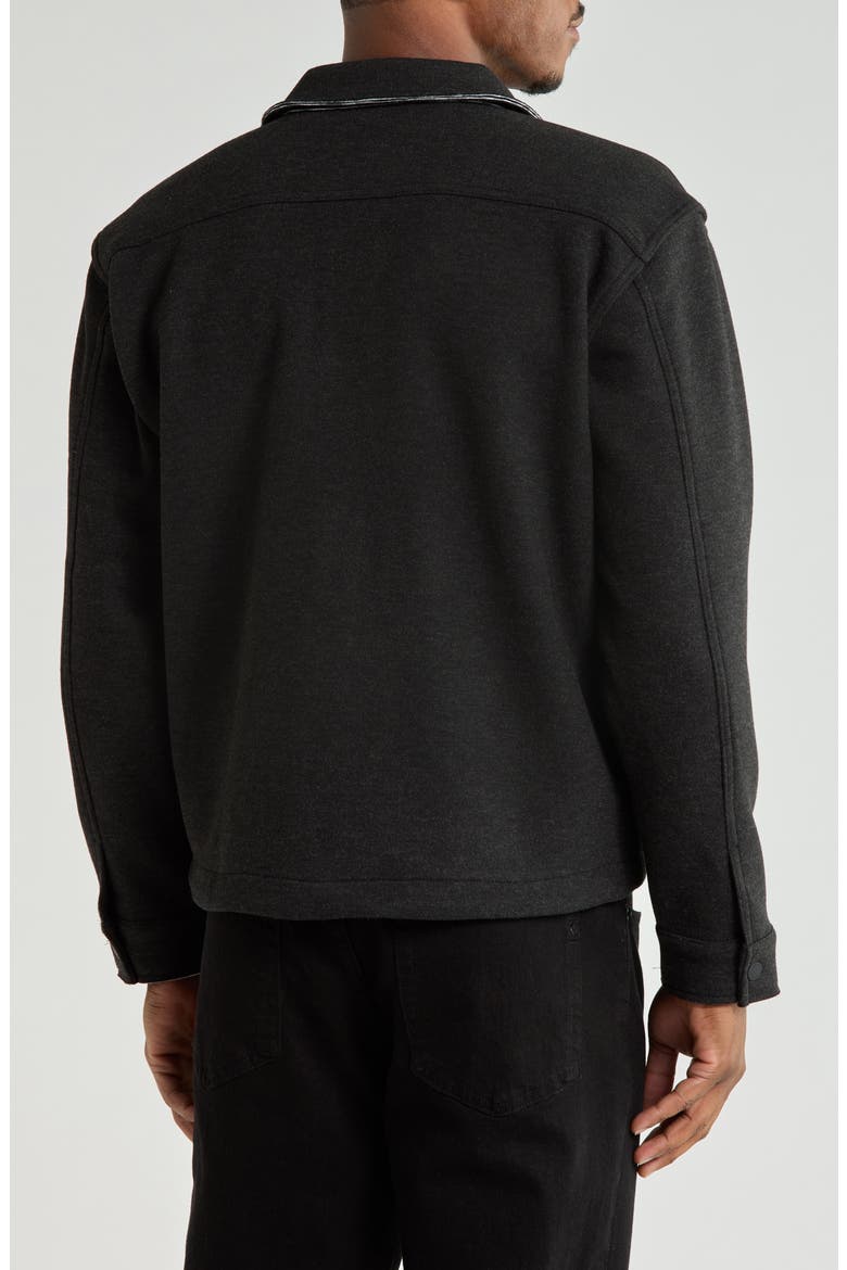 Boxy Cropped Shacket, Alternate, color, HEATHER BLACK