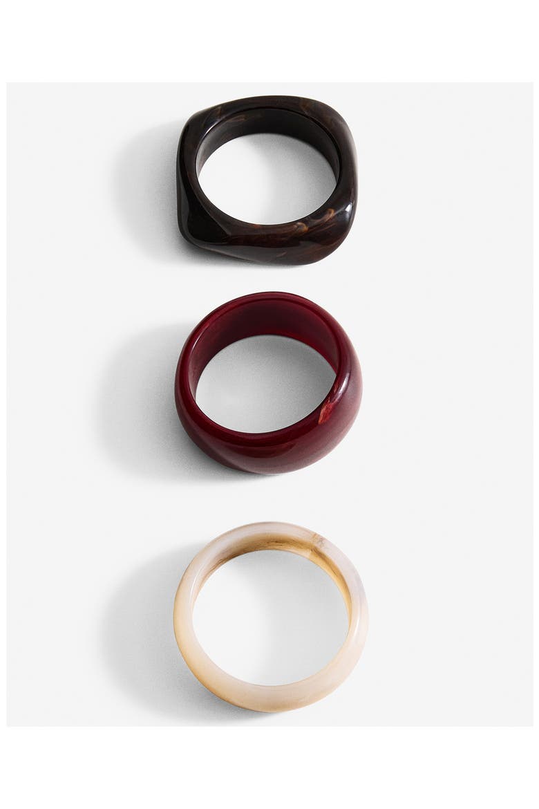 Set of 3 Assorted Bangles, Alternate, color, RED