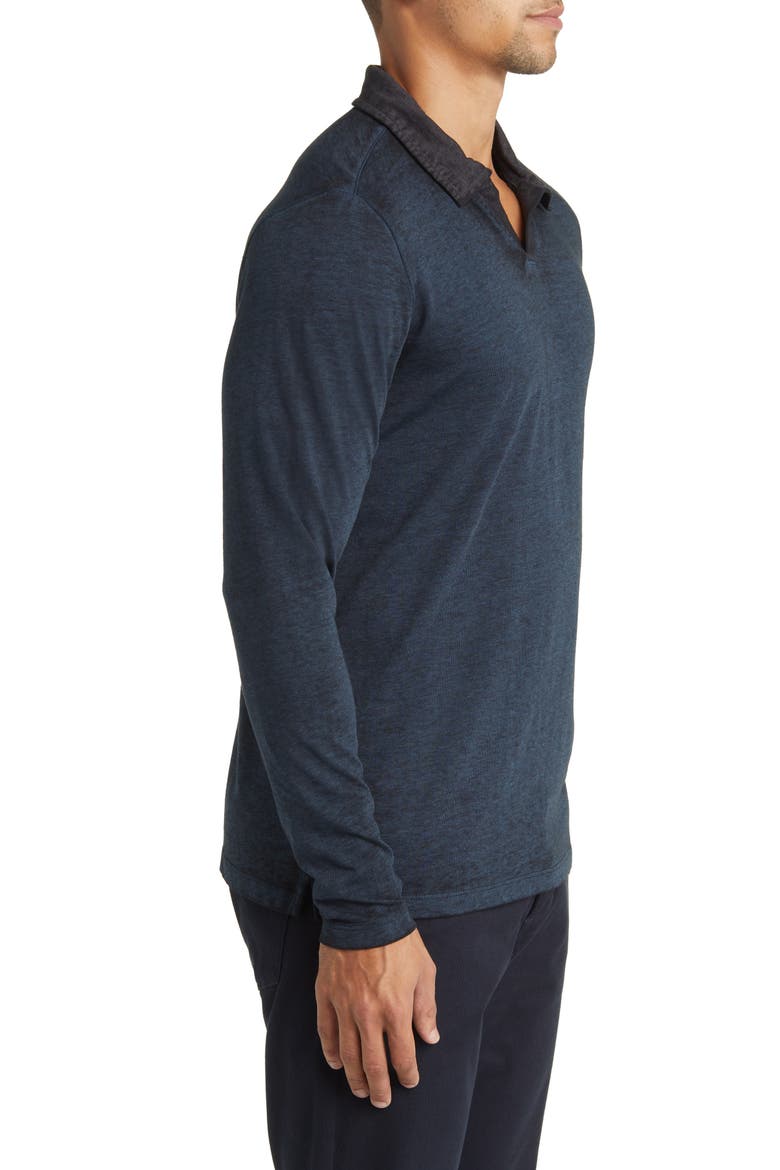 Val Johnny Collar Long Sleeve Polo, Alternate, color, NIGHT TEAL