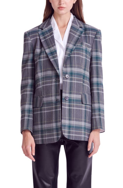 English Factory Plaid Two-button Blazer In Grey/green