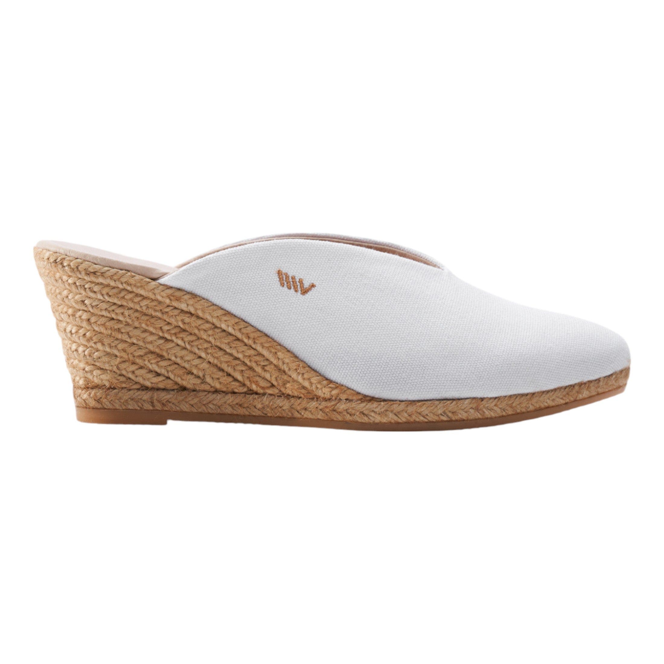 VISCATA Truja Canvas Espadrille Mule Wedges, Main, color, White