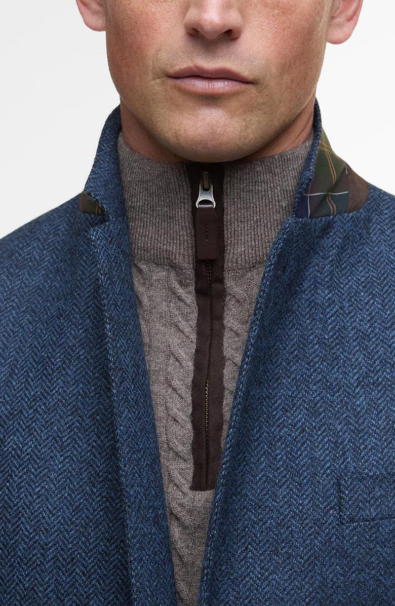 Barbour Firth Moons Wool Herringbone Sport Coat, Alternate, color, Navy