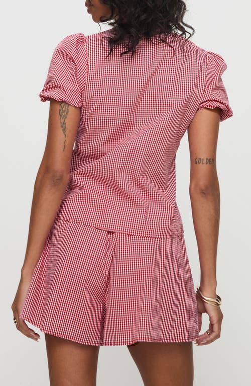 Princess Polly Arlina Gingham Cotton Tie Front Top & Shorts Set
