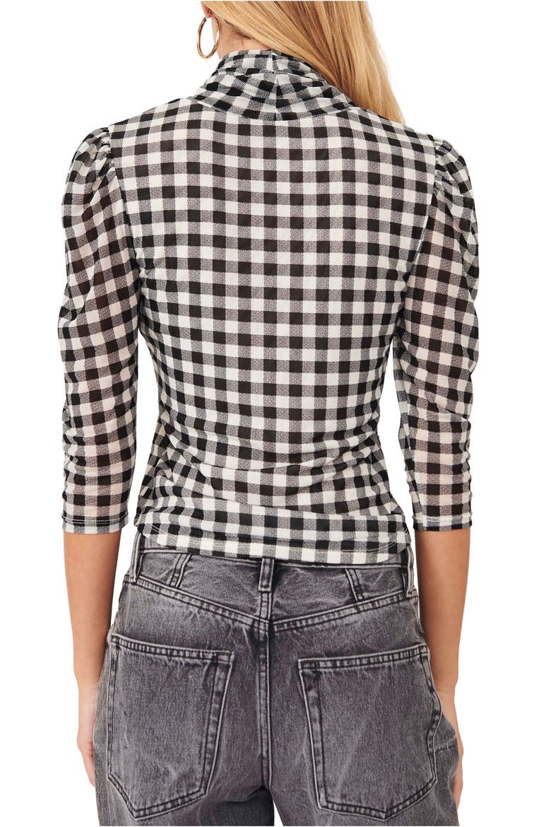Gather Print Turtleneck, Alternate, color, BLACK COMBO