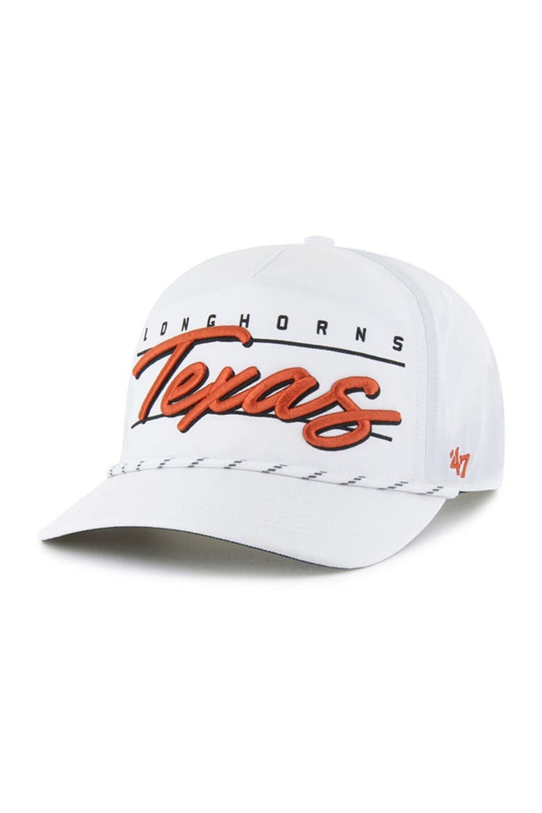 Men's '47 White Texas Longhorns Condor Hitch brrr° Adjustable Hat, Main, color, White