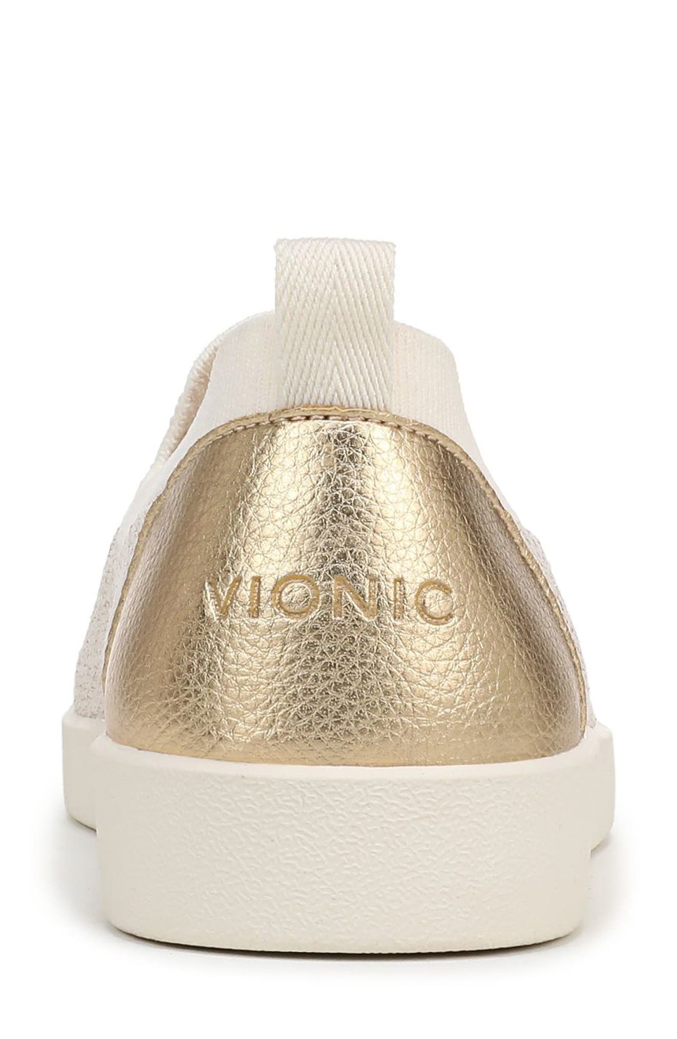 Elda Knit Slip-On Sneaker, Alternate, color, CREAM METALLIC KNIT