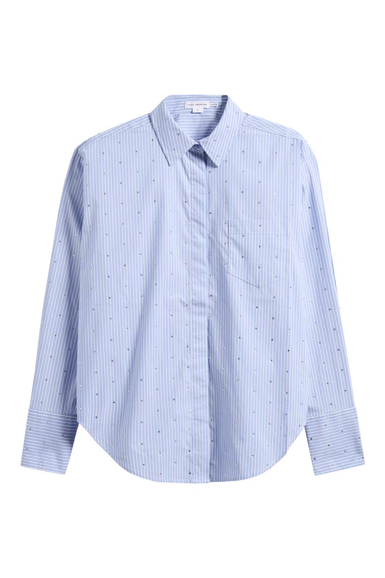 Rhinestone Poplin Shirt, Alternate, color, HOT GIRL STRIPE001