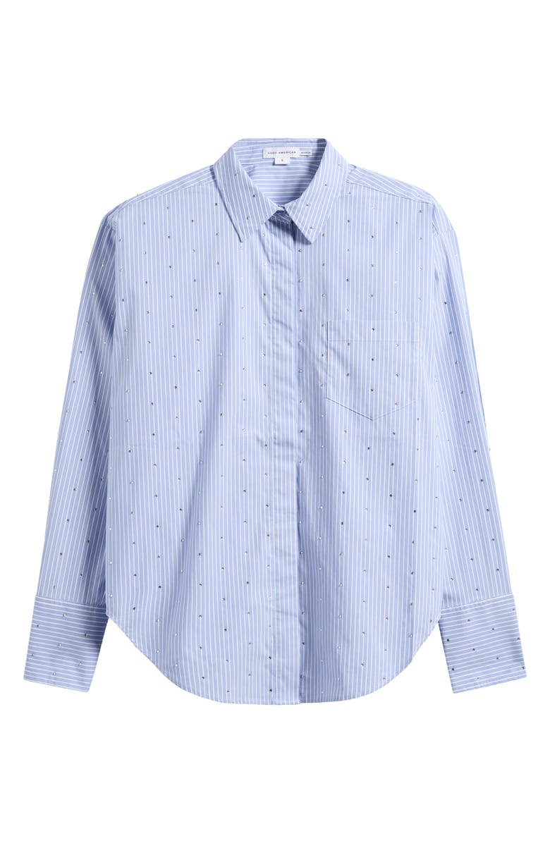 Good American Rhinestone Poplin Shirt, Alternate, color,