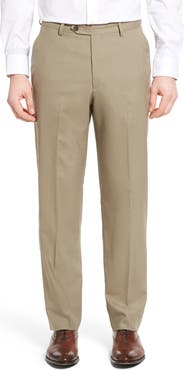 Berle Lightweight Plain Weave Flat Front Classic Fit Trousers