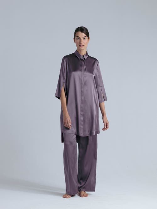 Alas Silk Long Shirt Dress