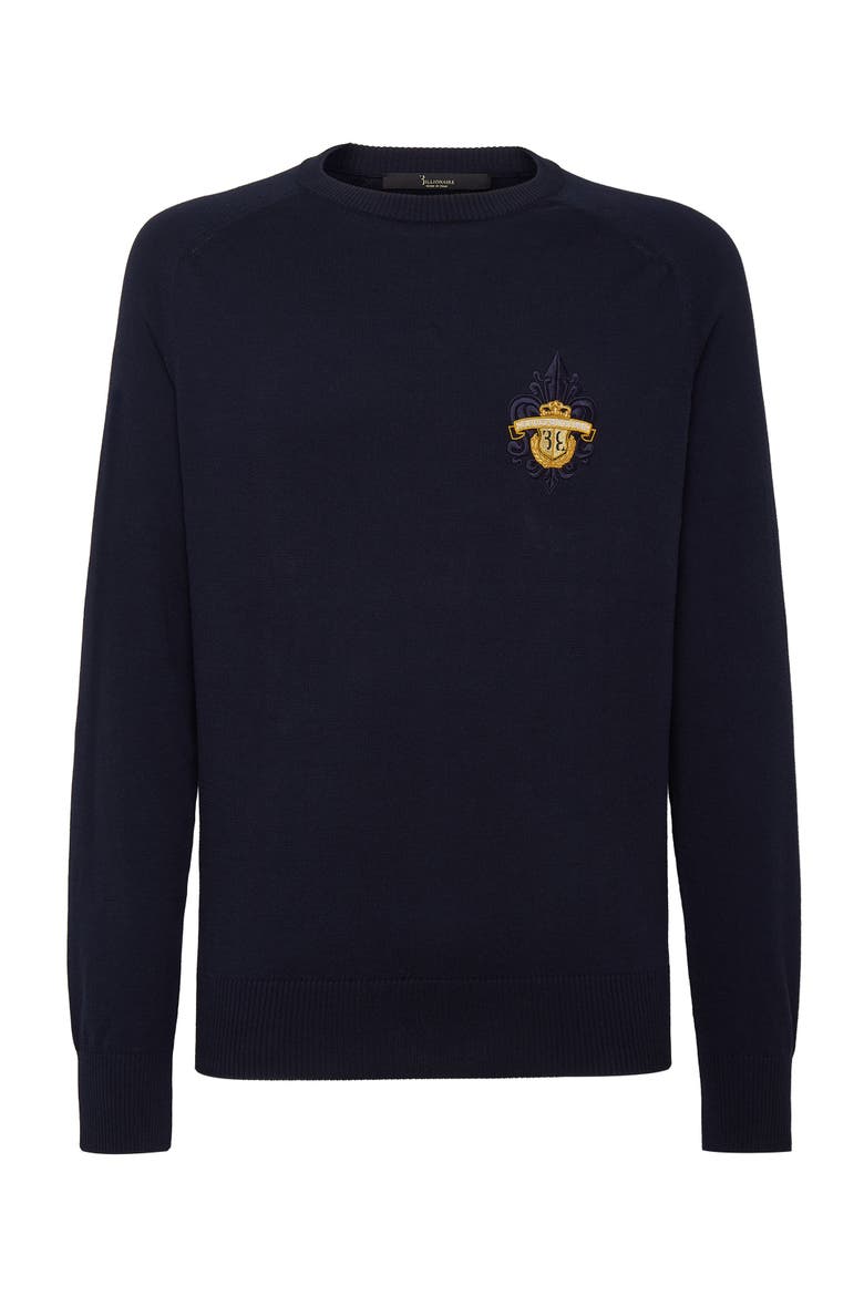 Pullover Round Neck Ls Men, Main, color, darkblue
