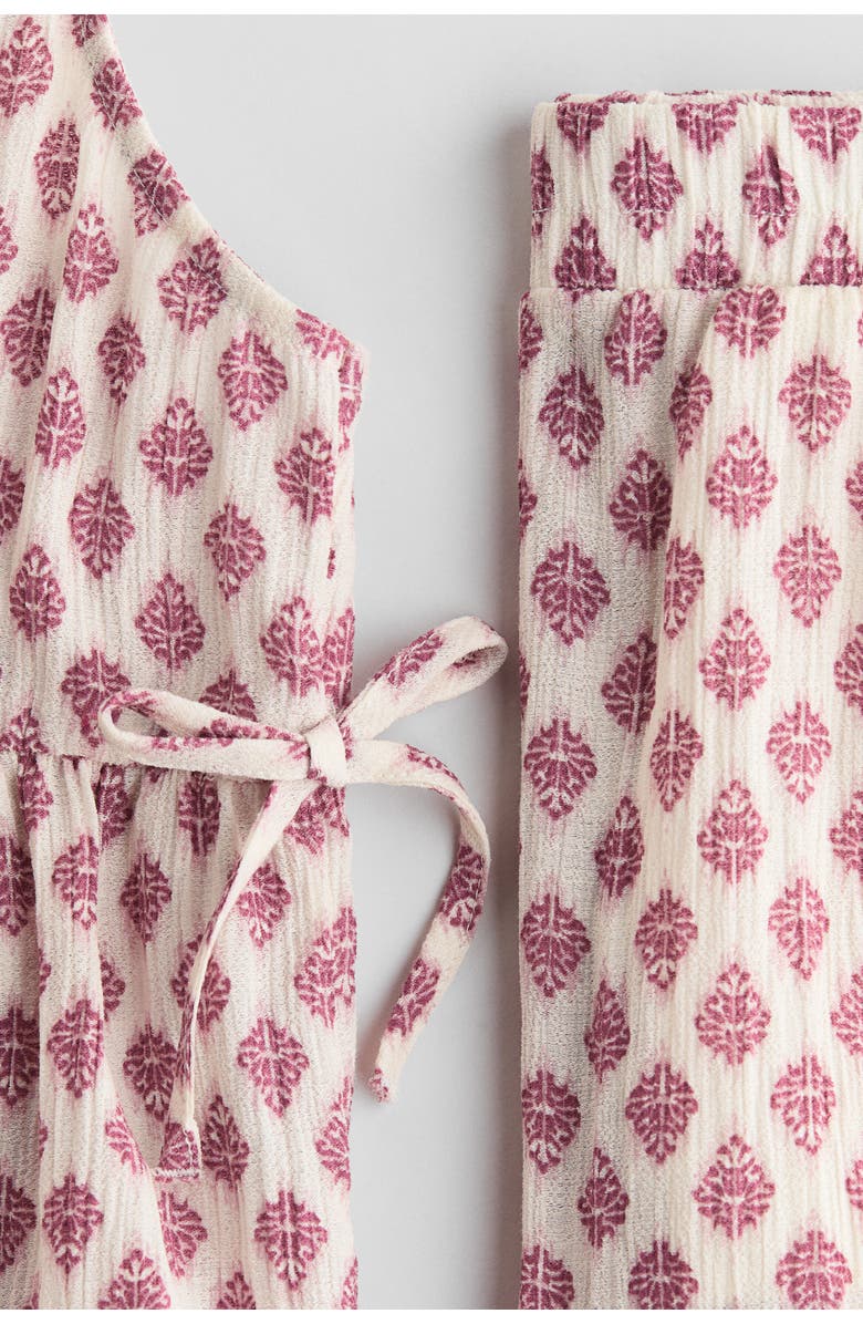 H&M 2-piece Seersucker Set, Alternate, color, Light Beige/Patterned