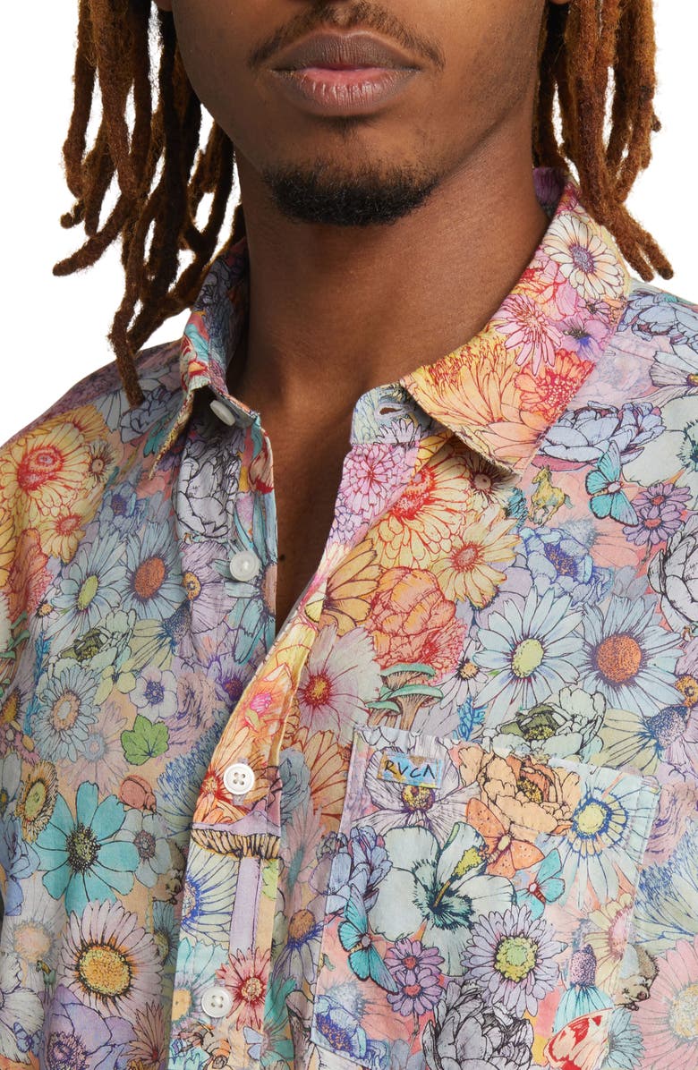 RVCA Sage Vaughn Short Sleeve Button-Up Shirt, Alternate, color,