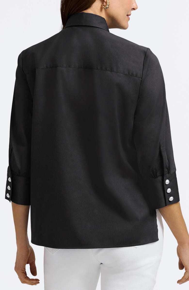 Foxcroft Pearl Three-Quarter Sleeve Button-Up Shirt, Alternate, color,