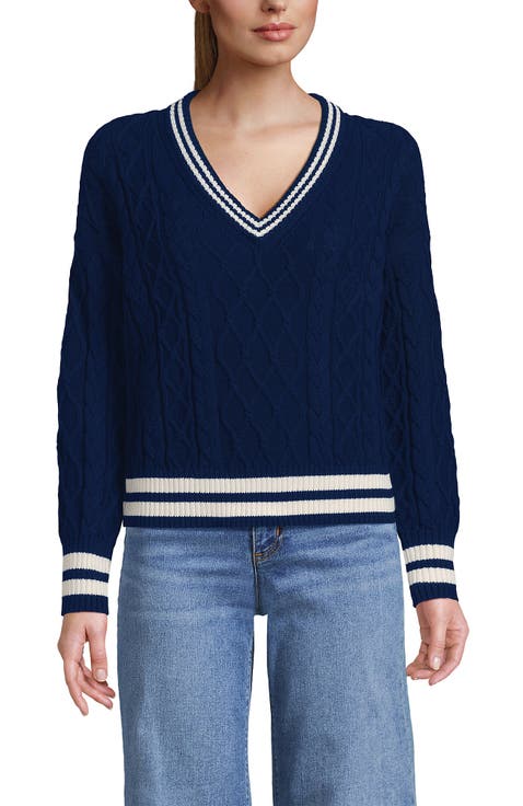 Drifter Cable Vneck Sweater