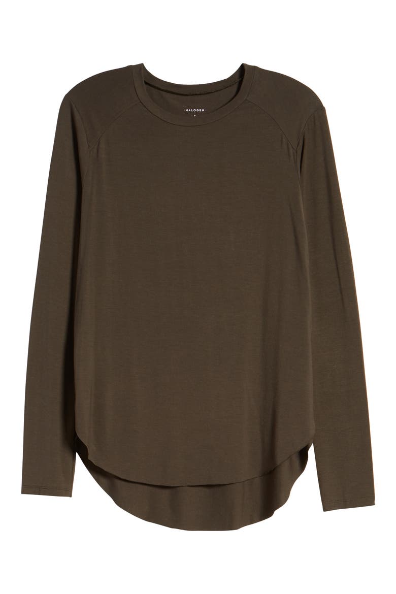 Long Sleeve Shirttail Hem Shirt, Alternate, color, GREY BELUGA