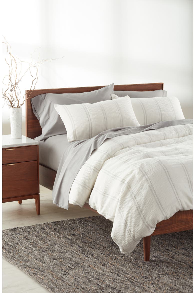 Organic Cotton Percale Sheet Set, Main, color, GREY GRIFFIN