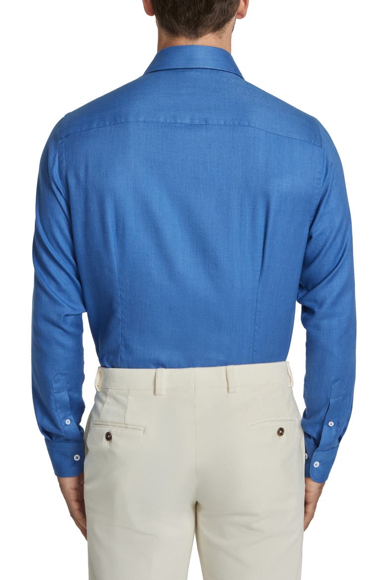Bellamy Herringbone Cotton Blend Sport Shirt, Alternate, color, BLUE