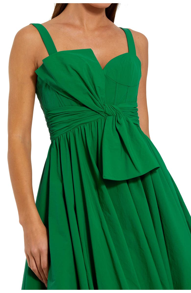 Mac Duggal Pleated A-Line Gown with Twist Bow Detail, Alternate, color, Spring Green
