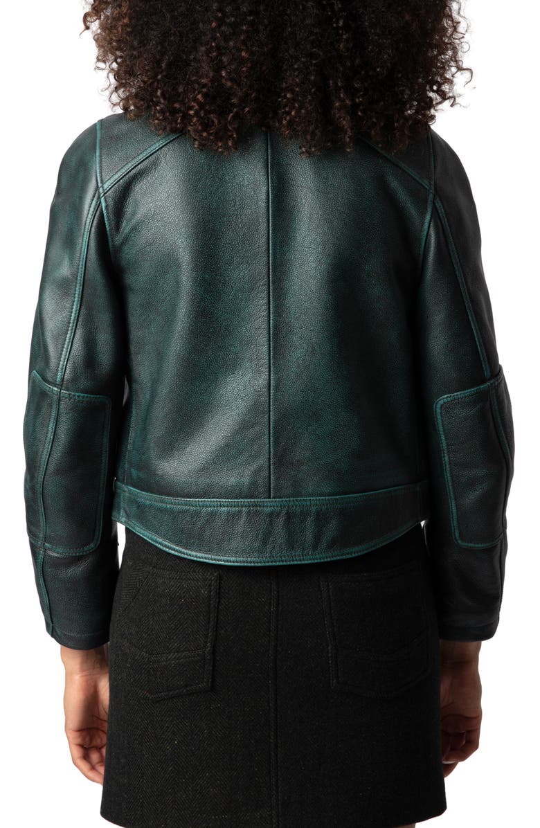 Zadig & Voltaire Loupa Leather Jacket, Alternate, color, 