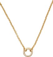MADE BY MARY Rolo Charm Necklace with CZ Link Lock