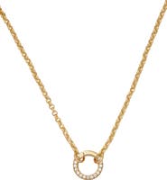 MADE BY MARY Rolo Charm Necklace with CZ Link Lock
