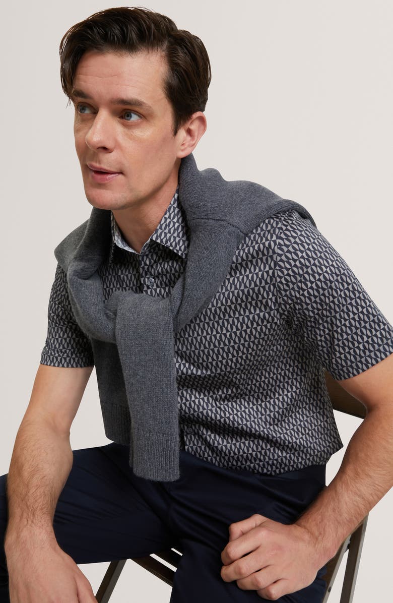 Ted Baker Cambay Regular Fit Button-Up Shirt, Alternate, color, Navy