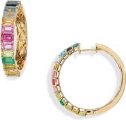 SHAY Rainbow Gemstone Eternity Hoop Earrings