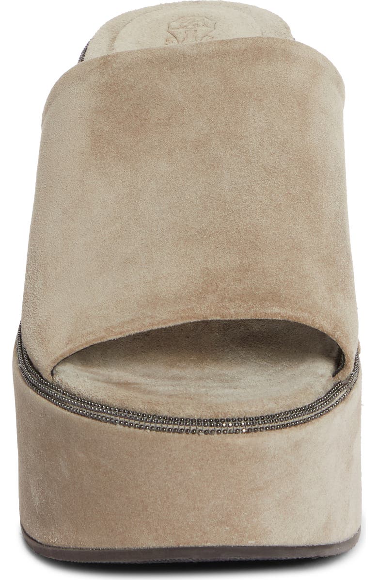Brunello Cucinelli Monili Platform Wedge Slide Sandal, Alternate, color,
