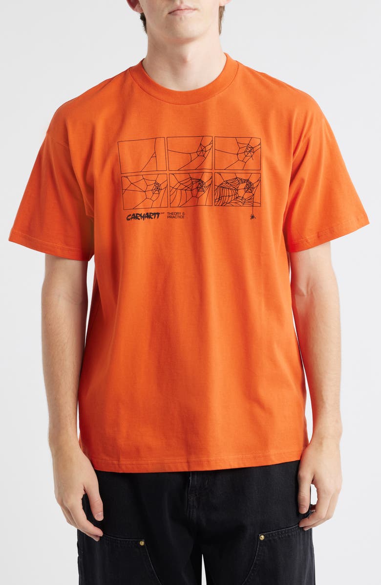 Carhartt Work In Progress Theory & Practice Organic Cotton Graphic T-Shirt, Main, color, Persimmon