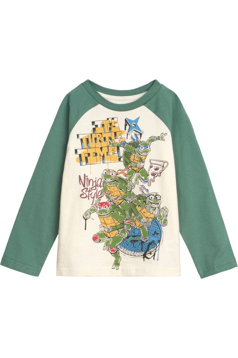 2-Piece Long Sleeve T-Shirt and Pants Set, Alternate, color, Cream and Green