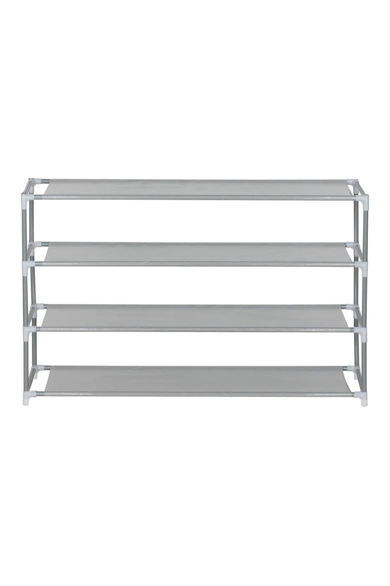 4-Tier Shoe Rack, Main, color, GREY