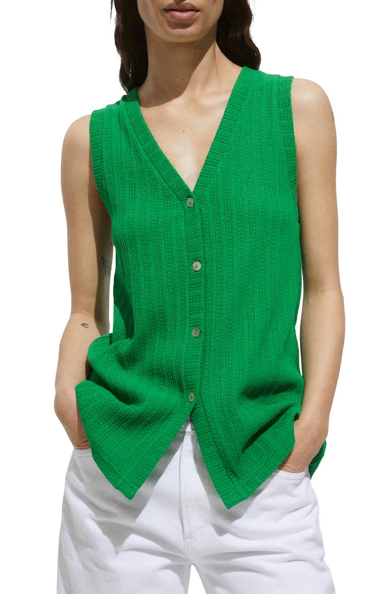 MANGO Sweater Vest, Main, color, Green