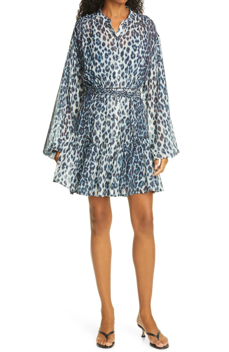 A.L.C. Jen Long Sleeve Silk Shirtdress, Alternate, color, 